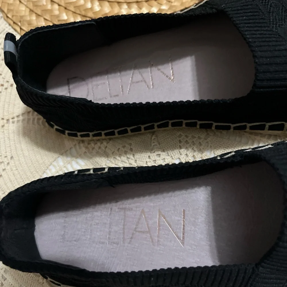Black‎ Stretch Espadrille Flats